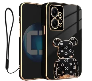 Etui na telefon Redmi Note 12 4G Oxygen BeaR Czarne + Smycz