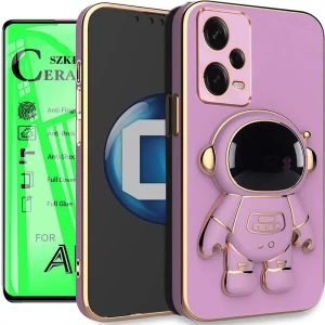 Etui na telefon Redmi Note 12 PRO 5G Oxygen Astro Fioletowe + Szkło Ceramiczne