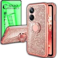 etui bling realme c33 + szkło ceramiczne różowe
