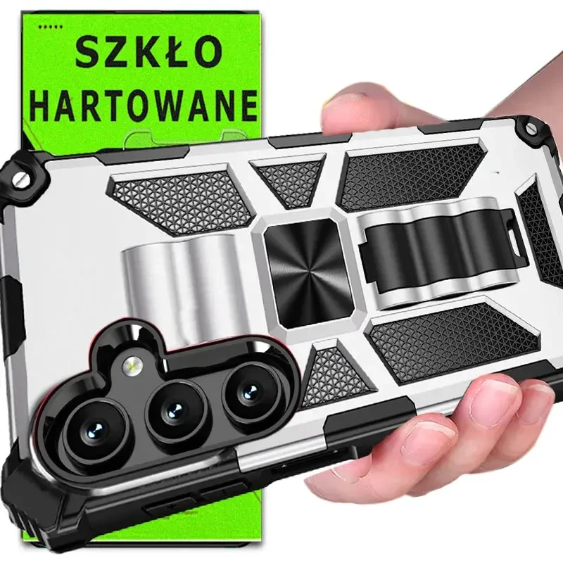 Etui OXYGEN GTX do Samsung A34 5G + szkło hartowane srebrny