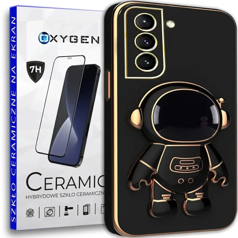 etui astro samsung S21 FE + szkło ceramiczne czarne