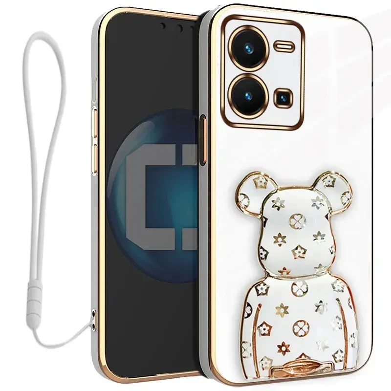etui bear vivo y35 + smycz białe