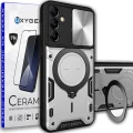 Etui OXYGEN RR do Samsung A14 / A14 5G + szkło ceramiczne szare