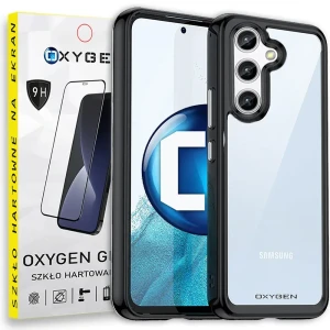 Etui na telefon Samsung A14 / A14 5G Oxygen Pure Czarne + Szkło Hartowane