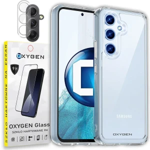 Etui na telefon Samsung A14 / A14 5G Oxygen Pure Bezbarwne + Szkło Hartowane + Szkło na aparat