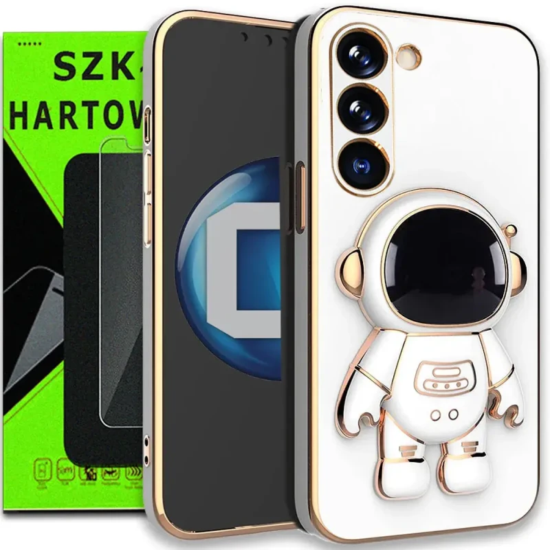 Etui OXYGEN Astro do SAMSUNG A14 i A14 5G białe + szkło hartowane