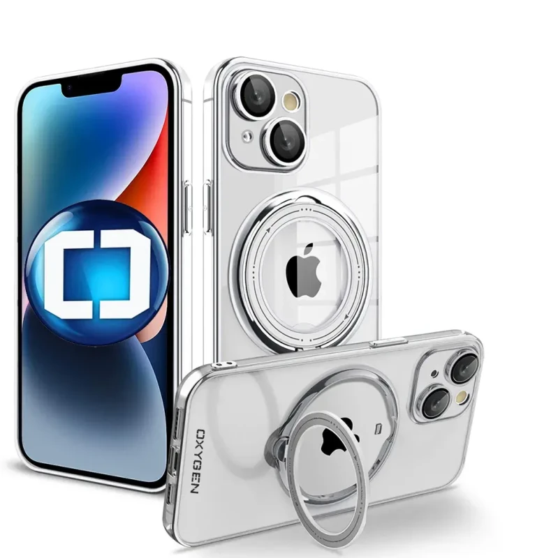 Etui Case pokrowiec OXYGEN MAGSafe do telefonu Apple iPhone 15 srebrne
