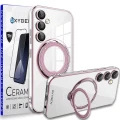 Etui Case OXYGEN MAGSafe różowe do Samsung A54 + szkło ceramiczne