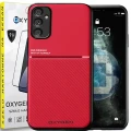 Etui case OXYGEN IQS CZERWONE do Samsung A14 5g i A14 + szkło hartowane