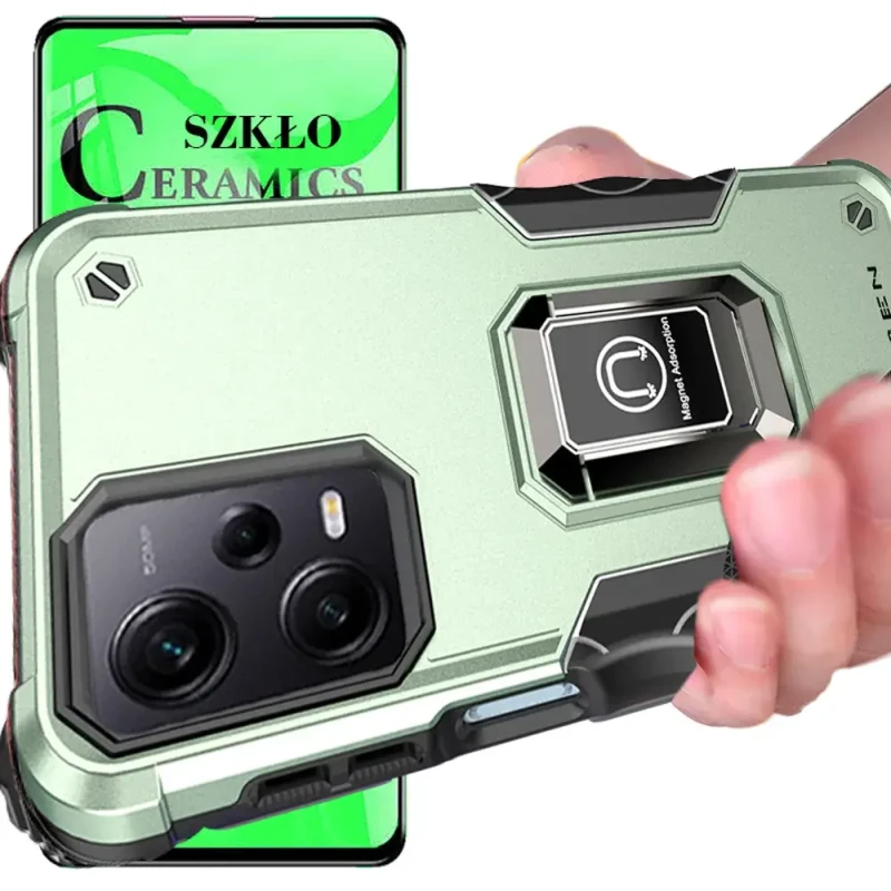 Etui OXYGEN MTX do Redmi Note 12 5G zielony + szkło Ceramiczne