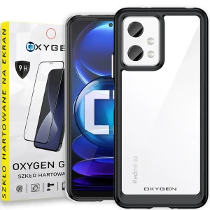 Etui na telefon Redmi Note 12 4G Oxygen Pure Czarne + Szkło Hartowane