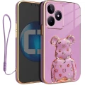 Etui do Realme C51 OXYGEN BeaR +Smycz fioletowe