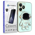 Etui OXYGEN Astro do Realme C51 miętowe + szkło ceramiczne