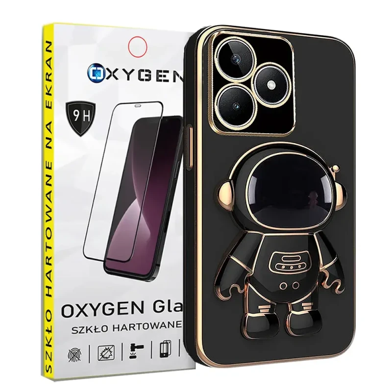 Etui OXYGEN Astro do Realme C53 czarne + szkło hartowane
