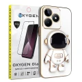 Etui OXYGEN Astro do Realme C53 białe + szkło hartowane