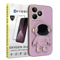 Etui OXYGEN Astro do Realme C53 fioletowe + szkło hartowane