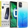 Etui Case pokrowiec OXYGEN ReS Samsung A51 4G niebieski + szkło hartowane