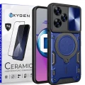 Etui OXYGEN RR do Realme C51 + szkło ceramiczne niebieskie