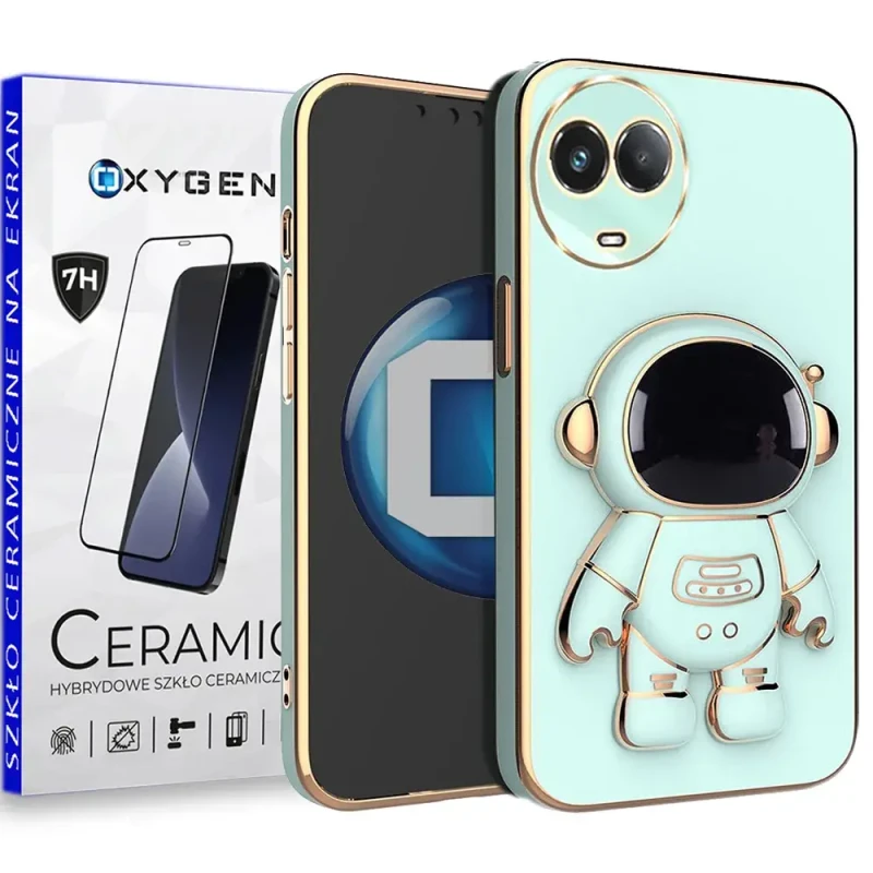 Etui OXYGEN Astro do Realme 11 5G miętowe + szkło ceramiczne