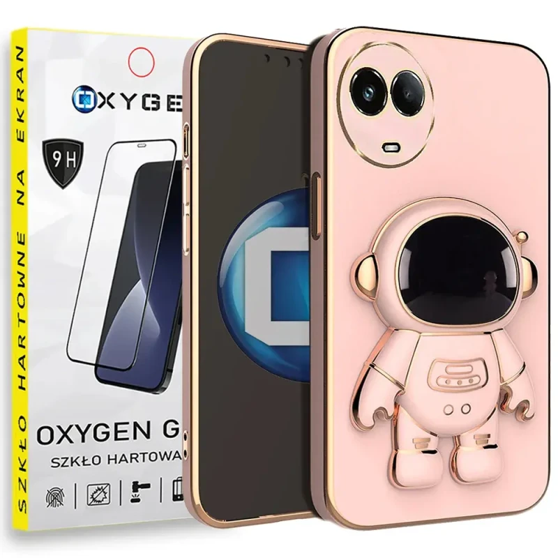 Etui OXYGEN Astro do Realme 11 5G różowe + szkło hartowane