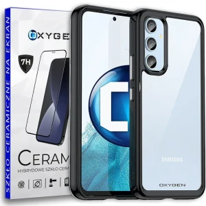 Etui na telefon Samsung S23 FE Oxygen Pure Czarne + Szkło Ceramiczne