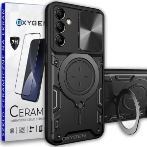 Etui na telefon Samsung S23 FE Oxygen RR Czarne + Szkło Ceramiczne