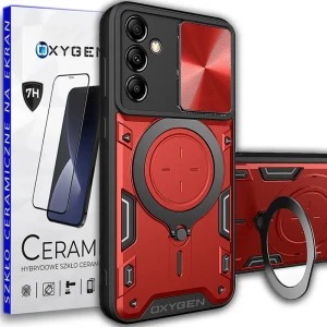 Etui na telefon Samsung S23 FE Oxygen RR Czerwone + Szkło Ceramiczne