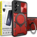 Etui OXYGEN RR do Samsung S23 FE + szkło hartowane czerwone