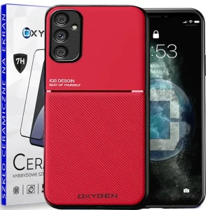 Etui na telefon Samsung S23 FE Oxygen IQS Czerwone + Szkło Ceramiczne