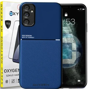 Etui na telefon Samsung S23 FE Oxygen IQS Niebieskie + Szkło Hartowane
