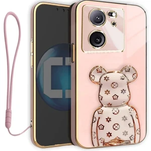 Etui na telefon Xiaomi 13T / 13T PRO Różowe + uchwyt BeaR + Smycz