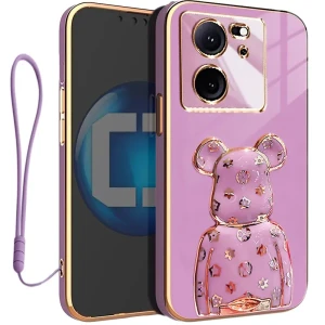 Etui na telefon Xiaomi 13T / 13T PRO Fioletowe + uchwyt BeaR + Smycz