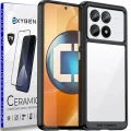 Etui case pokrowiec OXYGEN PURE do Poco X6 PRO czarne + szkło Ceramiczne