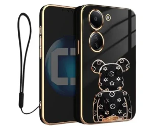 Etui na telefon Xiaomi Redmi 13c 4G Czarne + uchwyt BeaR + Smycz