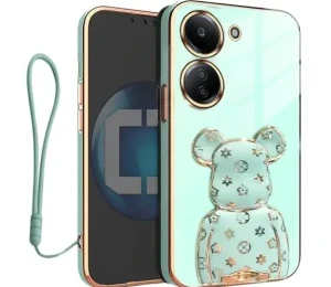 Etui na telefon Xiaomi Redmi 13c 4G Miętowe + uchwyt BeaR + Smycz