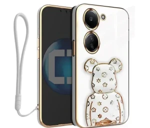 Etui na telefon Xiaomi Redmi 13c 4G Białe + uchwyt BeaR + Smycz