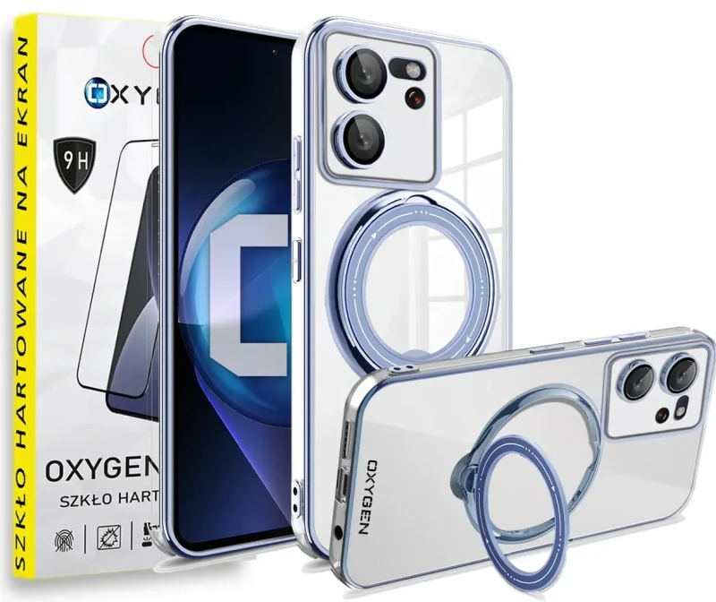 Etui Case OXYGEN MAGSave do Xiaomi 13T / Xiaomi 13T PRO + szkło hartowane niebieskie