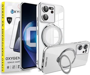 Etui na telefon Xiaomi 13T / Xiaomi 13T PRO Oxygen MagSave Srebrne + Szkło Hartowane