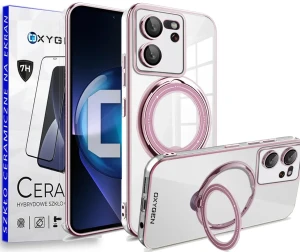 Etui na telefon Xiaomi 13T / Xiaomi 13T PRO Oxygen MagSave Różowe + Szkło Ceramiczne