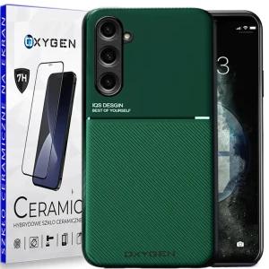 Etui na telefon Samsung S24 PLUS Oxygen IQS Zielone + Szkło Ceramiczne