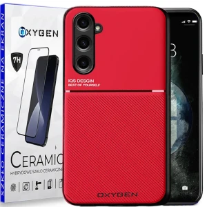 Etui na telefon Samsung S24 PLUS Oxygen IQS Czerwone + Szkło Ceramiczne