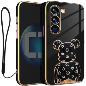 Etui na telefon Samsung Galaxy S24+ PLUS Czarne OXYGEN uchwyt BeaR + Smycz