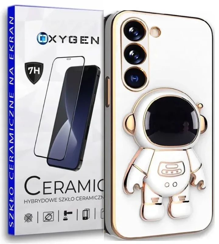 Etui OXYGEN Astro do SAMSUNG Galaxy S24 + szkło ceramiczne białe