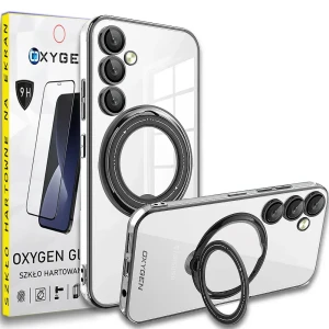 Etui na telefon Samsung A15 4G 5G Oxygen MagSafe Czarne + Szkło Hartowane