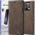 Etui kabura OXYGEN BooK do Xiaomi Redmi NOTE 13 PRO 5G BRĄZOWY |folia Ceramiczna