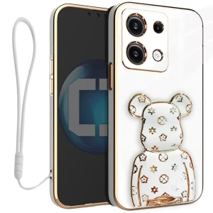 Etui na telefon Redmi NOTE 13 PRO 5G Białe + uchwyt BeaR + Smycz