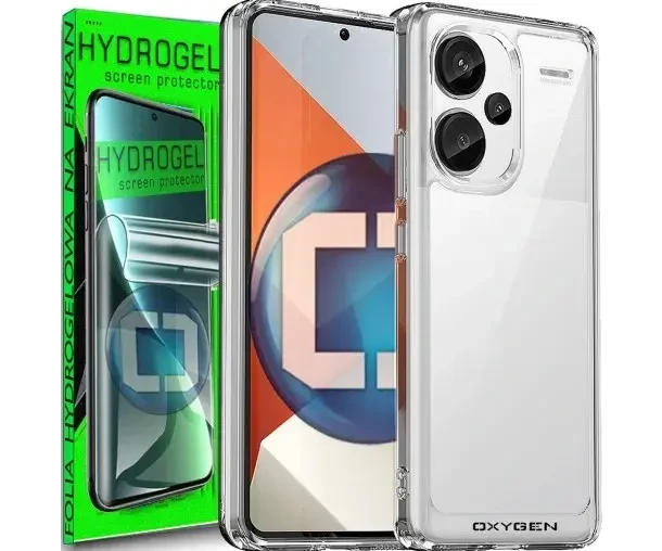 Etui OXYGEN PURE do XIAOMI Redmi NOTE 13 PRO+ PLUS BEZBARWNE +folia HYDROGEL