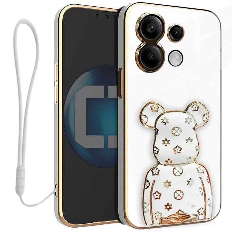 Etui OXYGEN Case Pokrowiec do Xiaomi Redmi NOTE 13 4G + uchwyt BeaR + Smycz BIAŁE