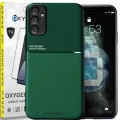 Etui pokrowiec OXYGEN IQS case do Samsung A55 + szkło hartowane na ekran zielone