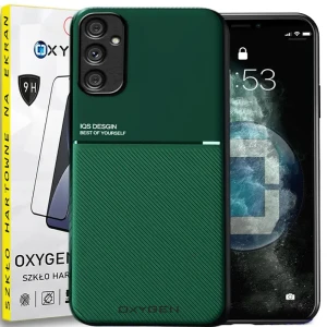 Etui na telefon Samsung A55 Oxygen IQS Zielone + Szkło Hartowane
